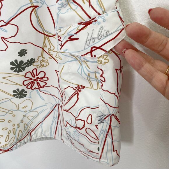 Hobie Custom Swim Suit Mens Size 32 White Floral Tropical Board Shorts Lined - Picture 6 of 14